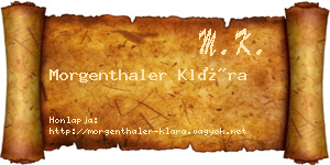 Morgenthaler Klára névjegykártya