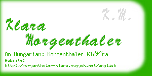 klara morgenthaler business card